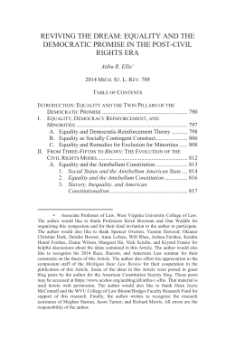 Equality and the Democratic Promise in the Post