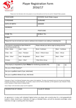 Player Registration form 2016-2017
