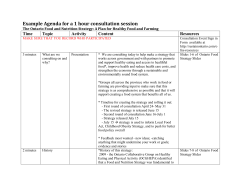 The Ontario Food and Nutrition Strategy