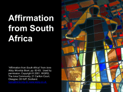 Affirmation from South Africa