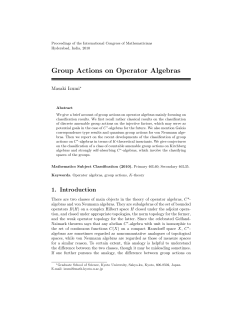Group Actions on Operator Algebras