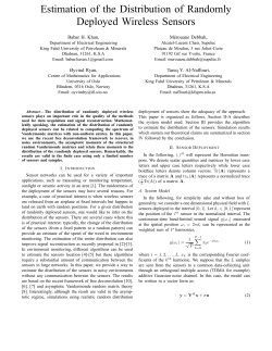 Estimation of the Distribution of Randomly Deployed Wireless Sensors