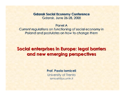 Social enterprises in Europe: legal barriers and new emerging