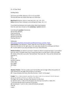 Ch. 15 Cheat Sheet Building blocks CSS treats each HTML element