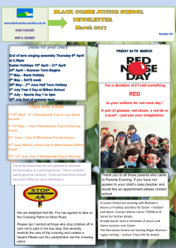 BLACK COMBE JUNIOR SCHOOL NEWSLETTER March 2017