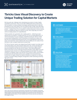 Tbricks Uses Visual Discovery to Create Unique Trading Solution for