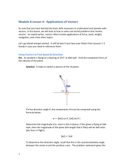 The bearing of the airplane is . Let be the direction angle of the