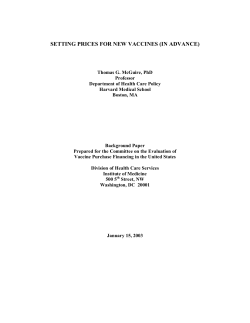 Setting Prices for New Vaccines