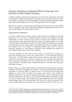 Economic Modelling on Estimated Effect of Copyright Term