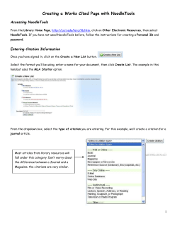 Creating a Works Cited Page with NoodleTools