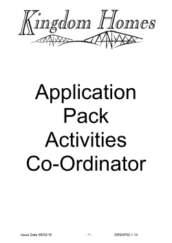 Activities Coordinator Application Pack