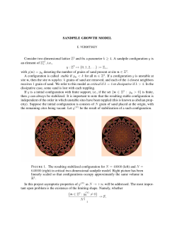 SANDPILE GROWTH MODEL Consider two