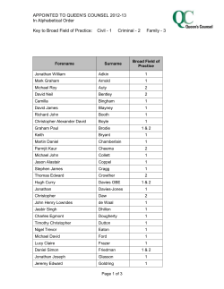 New silks list - The Criminal Bar Association