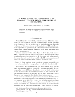 NORMAL FORMS AND LINEARIZATION OF RESONANT