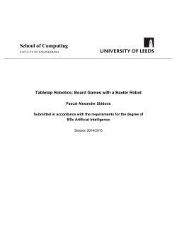 Tabletop Robotics: Board Games with a Baxter Robot