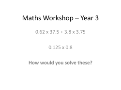 Maths Workshop - Lyndhurst Junior School