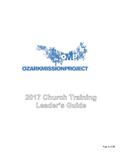 Church Training Manual - Ozark Mission Project