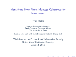 Identifying How Firms Manage Cybersecurity Investment