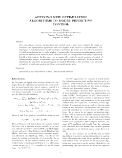applying new optimization algorithms to model predictive control