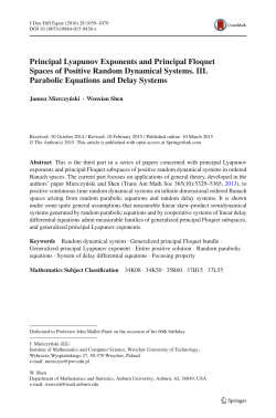 Lyapunov Exponents and Principal Floquet Spaces of Positive