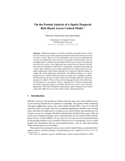 On the Formal Analysis of a Spatio-Temporal Role