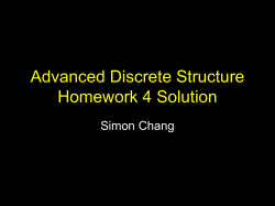 Advanced Discrete Structure Homework 4 Solution