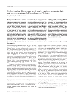 Modulation of the folate receptor type &beta; gene by coordinate actions