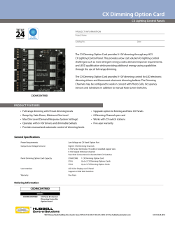 CX Dimming Option Card - Hubbell Control Solutions