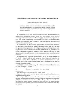 GENERALIZED ISOMETRIES OF THE SPECIAL UNITARY GROUP