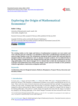 Exploring the Origin of Mathematical Economics