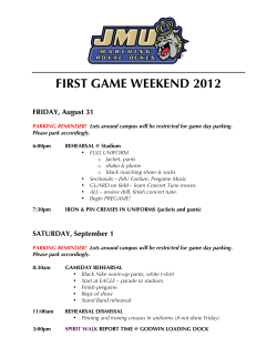 MRD FIRST GAME WEEKEND ITINERARY 2012