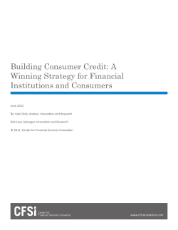 Building Consumer Credit: A Winning Strategy for Financial