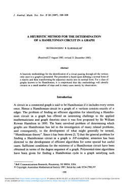 A heuristic method for the determination of a Hamiltonian circuit in a