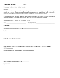 GAME:IT Unit 2 Physics used in Game Design