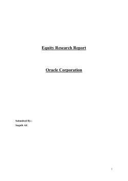 Equity Research Report Oracle Corporation