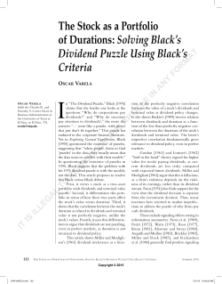 The Stock as a Portfolio of Durations: Solving Black`s Dividend