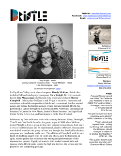 Led by Grass Valley reeds player/composer Randy McKean, Bristle