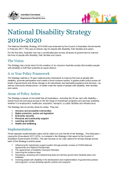 National Disability Strategy 2010-2020