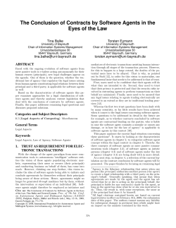 The Conclusion of Contracts by Software Agents in the