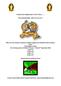 Calling all you Rugby players, Girls or Boys……… Fancy playing
