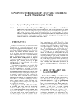 Generation of HDR images in non-static conditions based