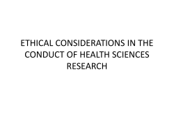 ethical considerations in the conduct of health sciences