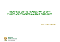 progress on the realisation of 2010 vulnerable workers summit