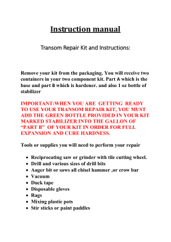 Instruction manual - Transom Repair Kits