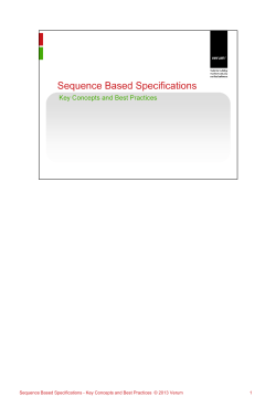 Sequence based specifications - ASD:Suite Community