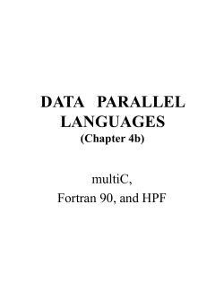 4b. Data Parallel Languages Part B