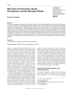 Narrative Construction, Social Perceptions, and the Situation Model