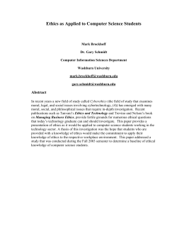 Ethics as Applied to Computer Science Students