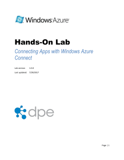 Connecting Apps with Windows Azure Connect