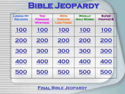 Bible Jeopardy